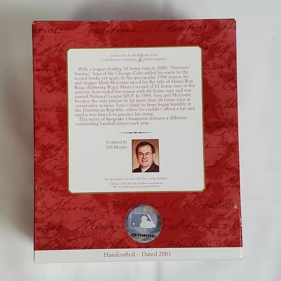 Hallmark Keepsake Sammy Sosa Ornament 2001 Chicago Cubs MLB At the Ballpark Seri - Picture 6 of 6